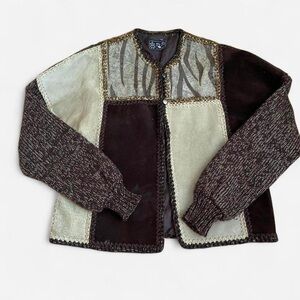 Patchwork Knit Cardigan
